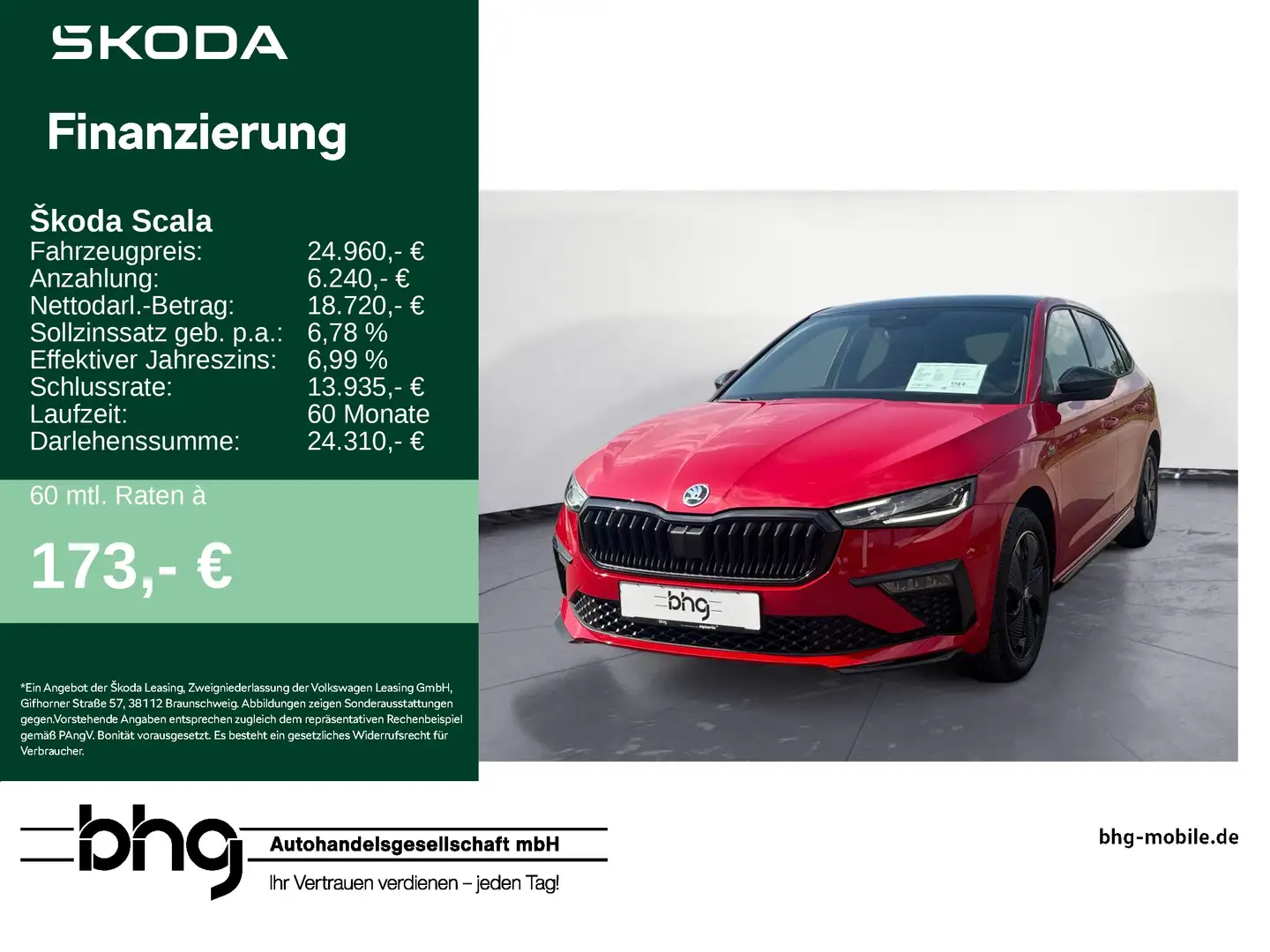 Skoda Scala 1.0 TSI Monte Carlo MATRIX SHZ PANO CARPLA Rot - 1