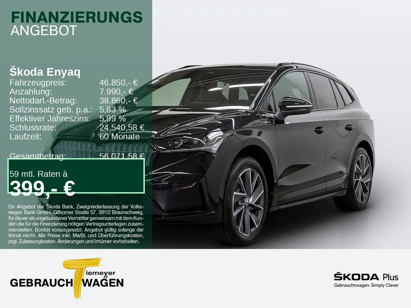 Skoda Enyaq ENYAQ iV 80 Sportline AHK PANO WÄRMEPUMPE Schwarz - 1