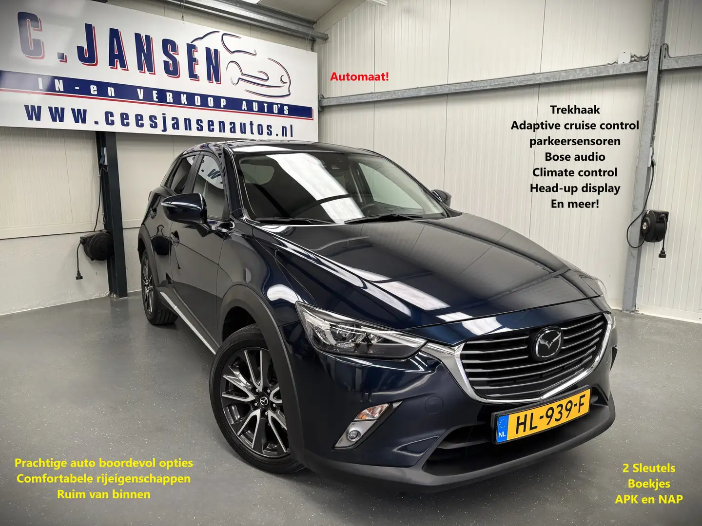 Mazda CX-3 2.0 SkyActiv-G 120 GT-M Automaat - Leder - vol opt Blauw - 1