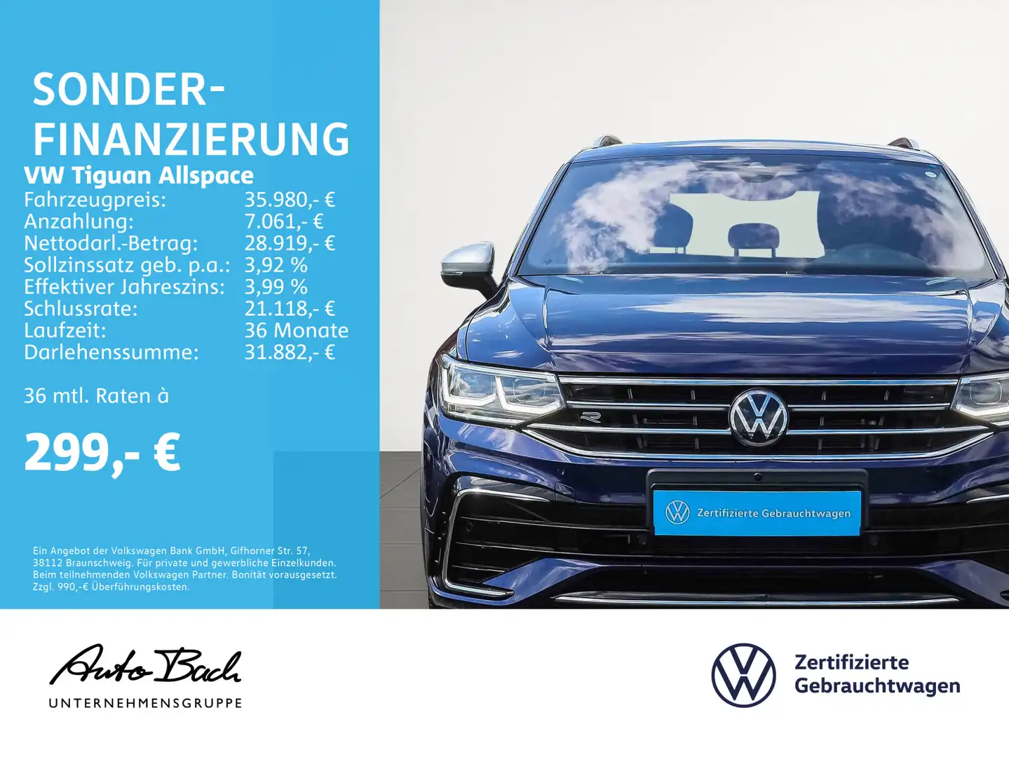 Volkswagen Tiguan Allspace 2.0 TDI "R-Line" 4M DSG Navi LED Azul - 2