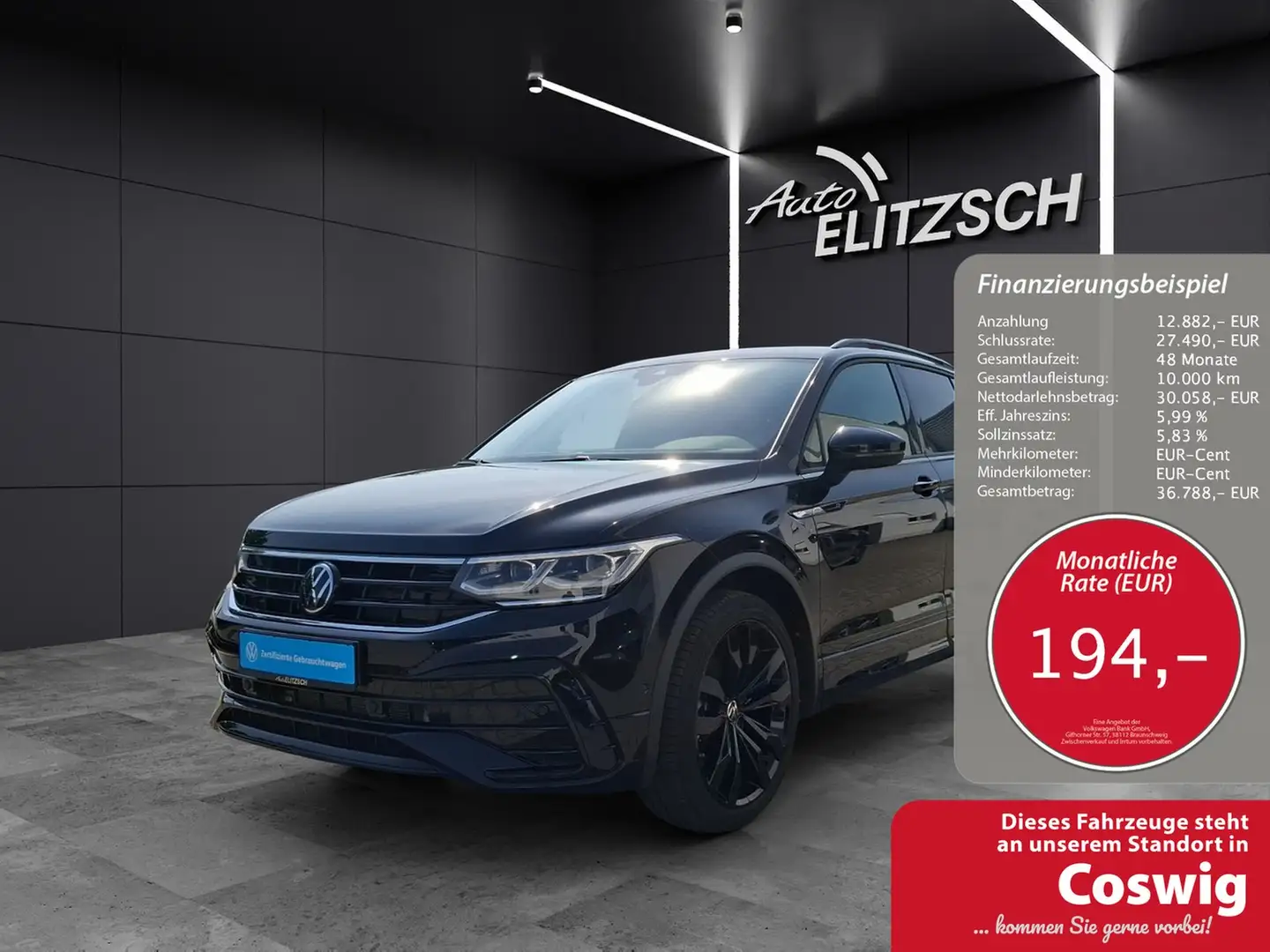 Volkswagen Tiguan TDI R-Line DSG STH Matrix AHK Navi AID ACC RFK 20" Schwarz - 1