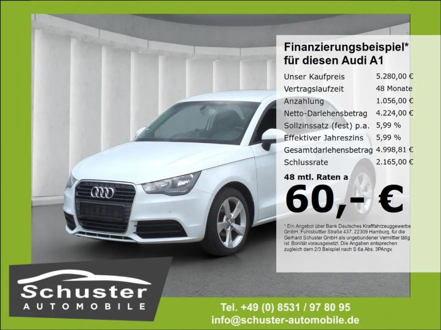 Audi A1 1.6TDI Attraction Navi Klimaaut SHZ Temp PDC Blanc - 1