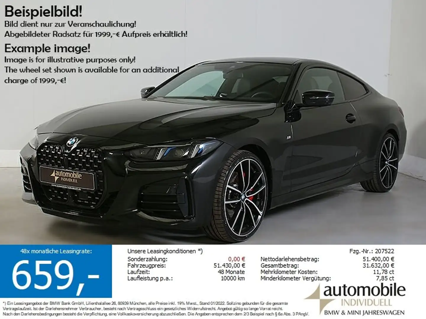 BMW 430 i xDr Coupé M Sport Standh ACC H&K Widescreen Schwarz - 1