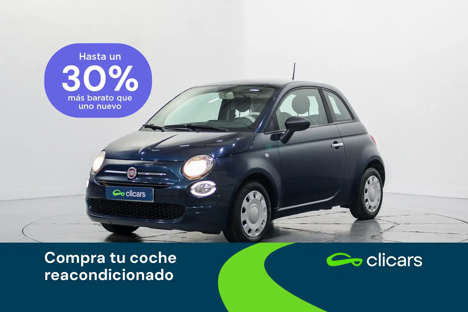 Fiat 500 1.0 Hybrid Cult 52kW Bleu - 1