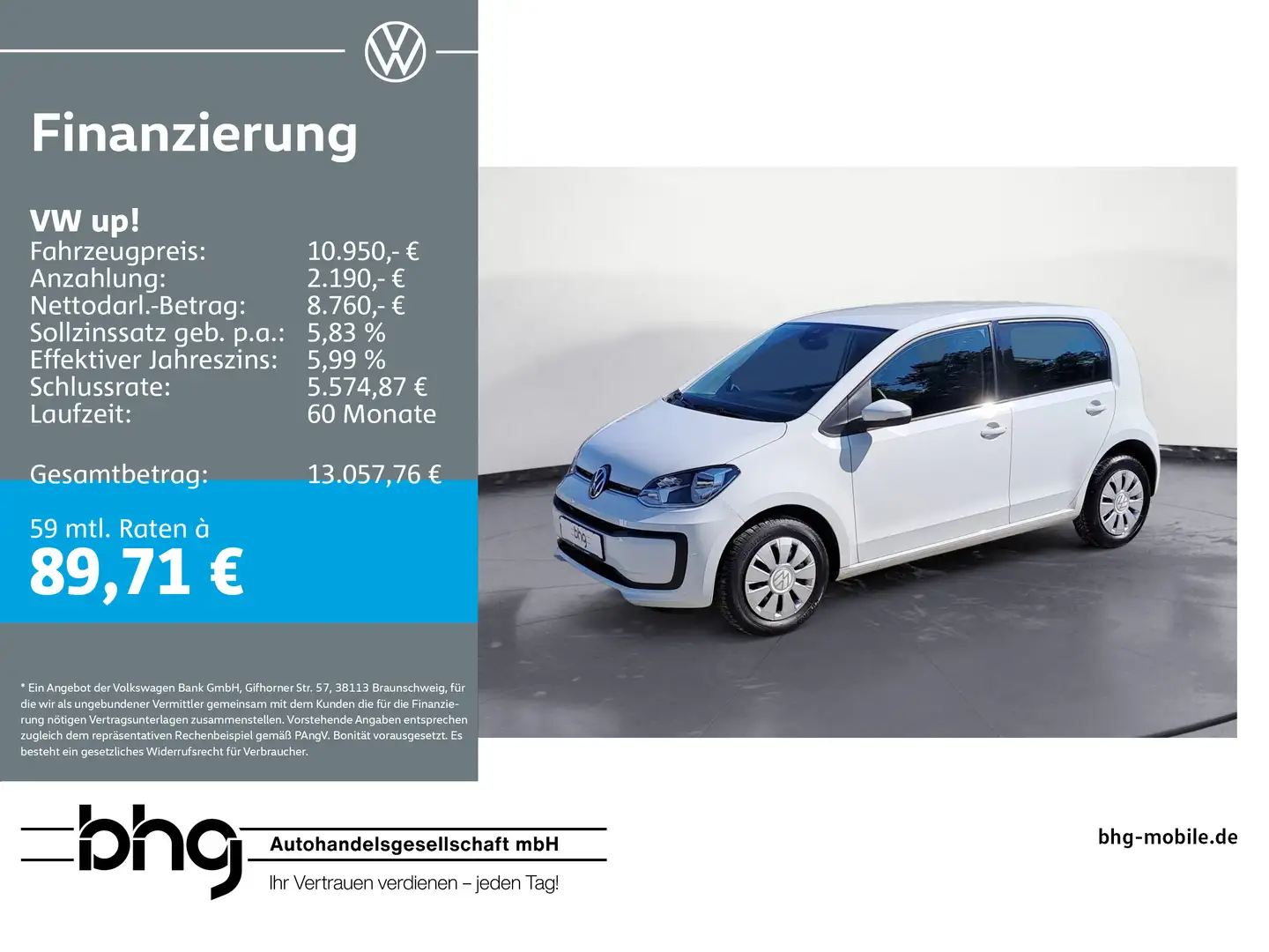 Volkswagen up! *START-STOP*LED* Weiß - 1