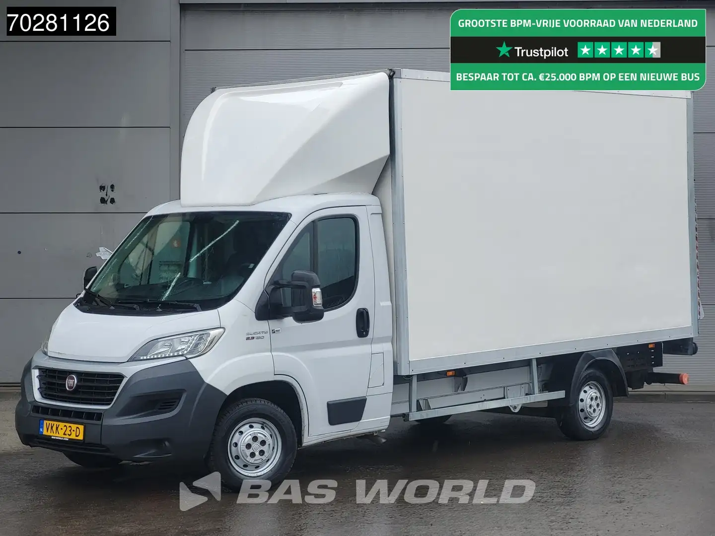 Fiat Ducato 130pk Euro6 Laadklep Bakwagen Zijdeur Airco Cruise Wit - 1
