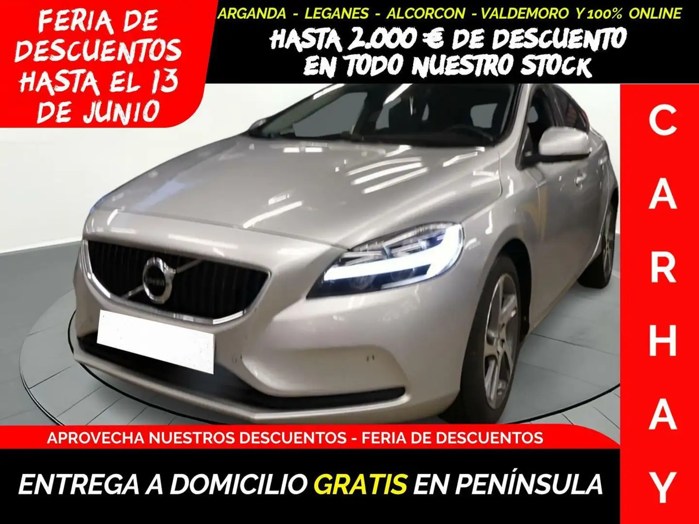 Volvo V40 D2 Momentum 120 Gris - 1
