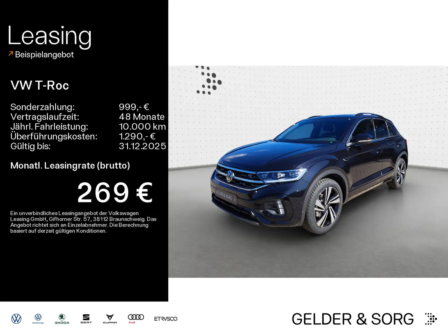 Volkswagen T-Roc 1.5 TSI R-Line IQ.DRIVE*18Z*NAVI*RFK Schwarz - 1