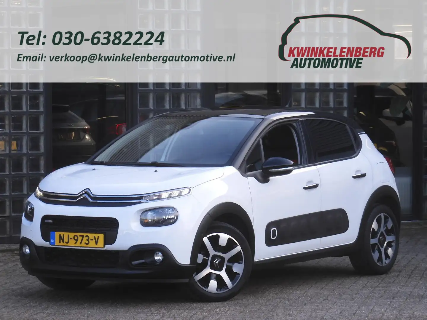Citroen C3 1.2 110PK SHINE PANORAMADAK/ KEYLESS/ DODE HOEK DE Wit - 1