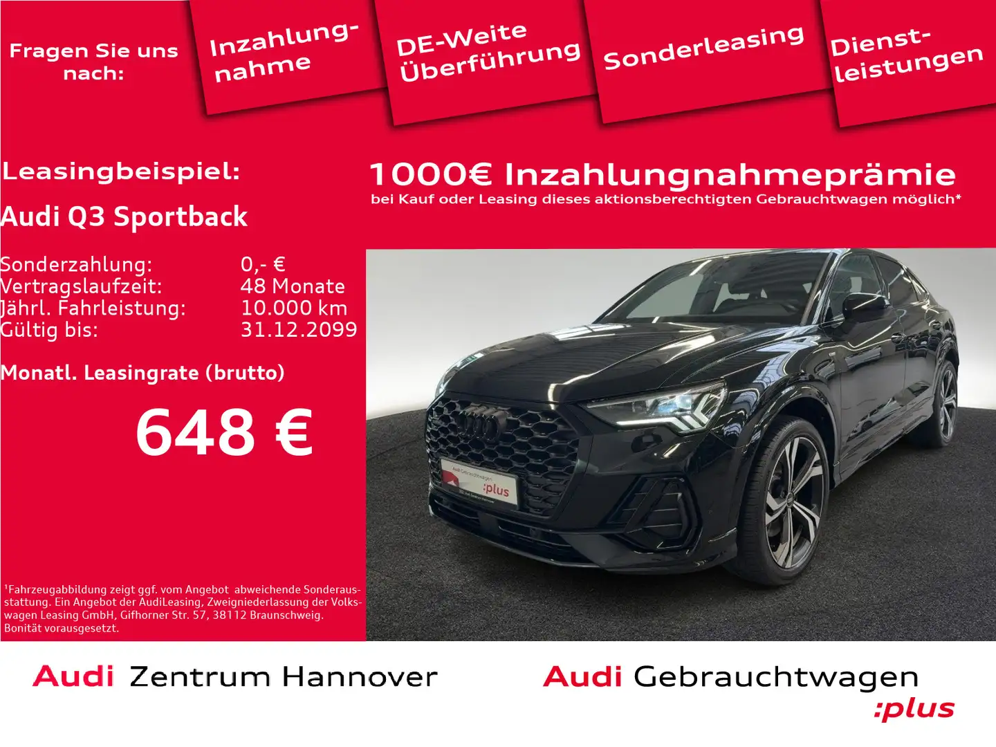 Audi Q3 45 TFSI quattro S line Standh. Pano Schwarz - 1