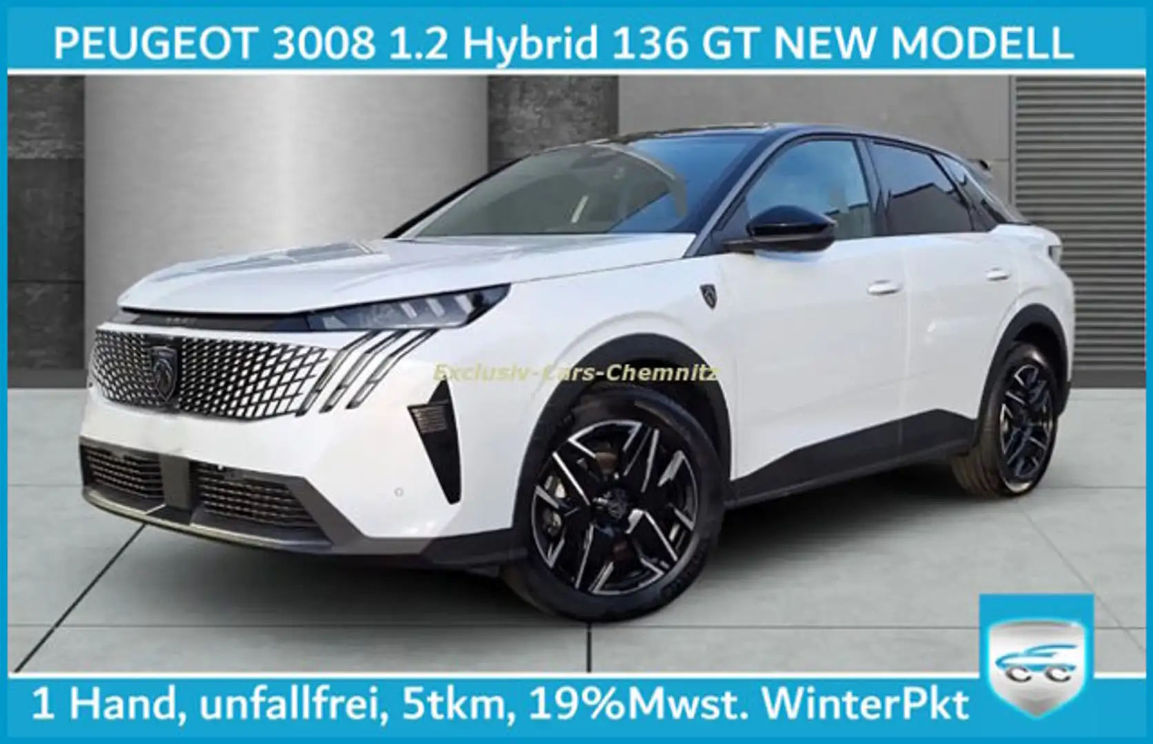 Peugeot 3008 1.2Hybrid AUT 136GT NEW MODEL ACC Hybrid 136 GT Weiß - 1