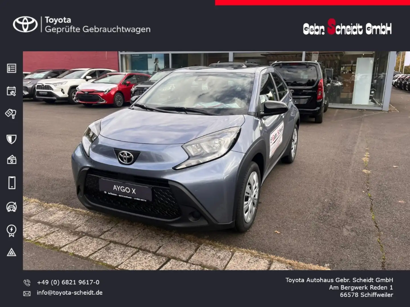 Toyota Aygo X Play 1.0 VVT-i EU6 Android Auto Apple CarPlay Rück Grigio - 1