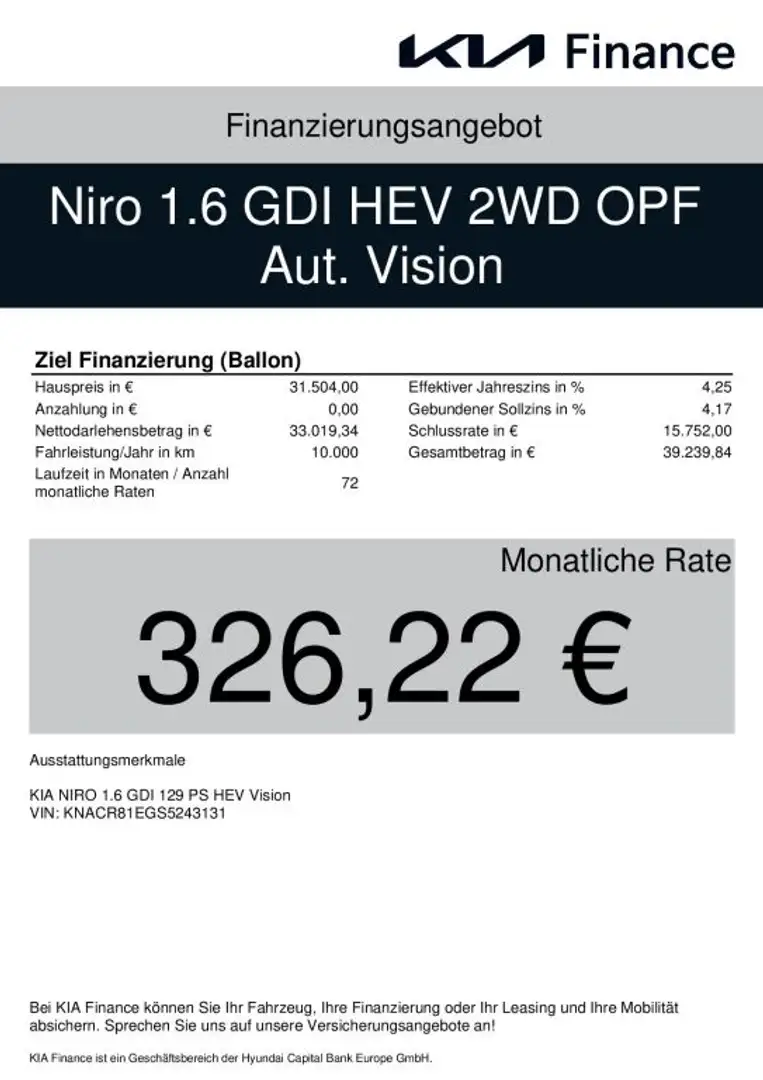 Kia Niro 1.6 GDI HEV Aut. Vision UVP 38.009 EUR Grün - 2
