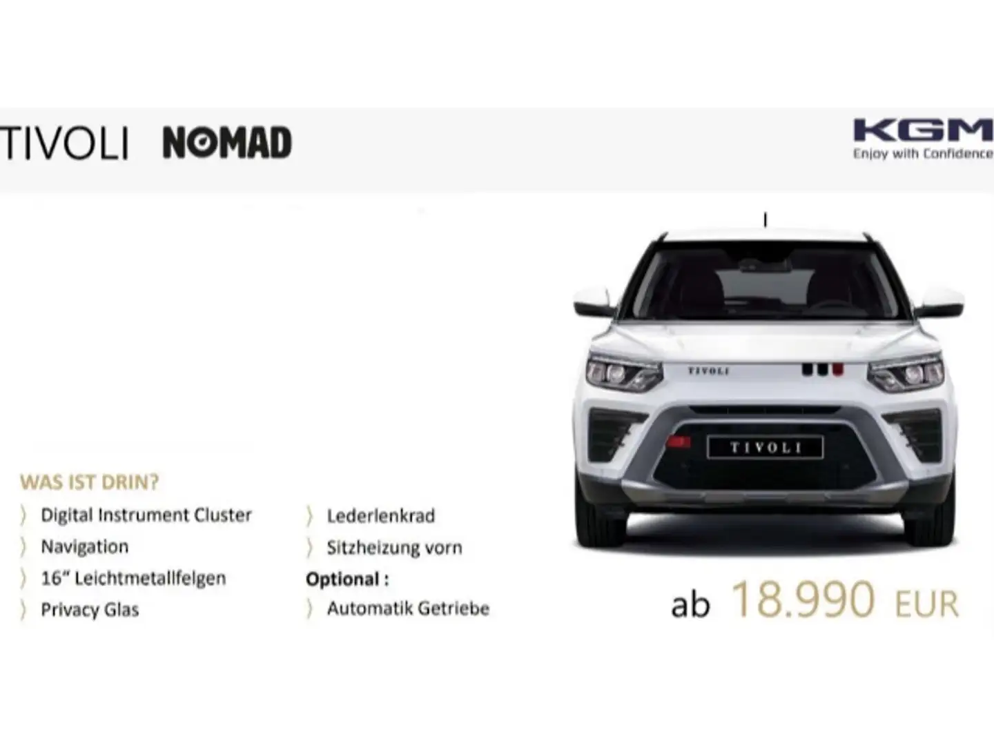 KGM Tivoli Nomad 6MT*Klima*Navi*MJ25 Weiß - 2