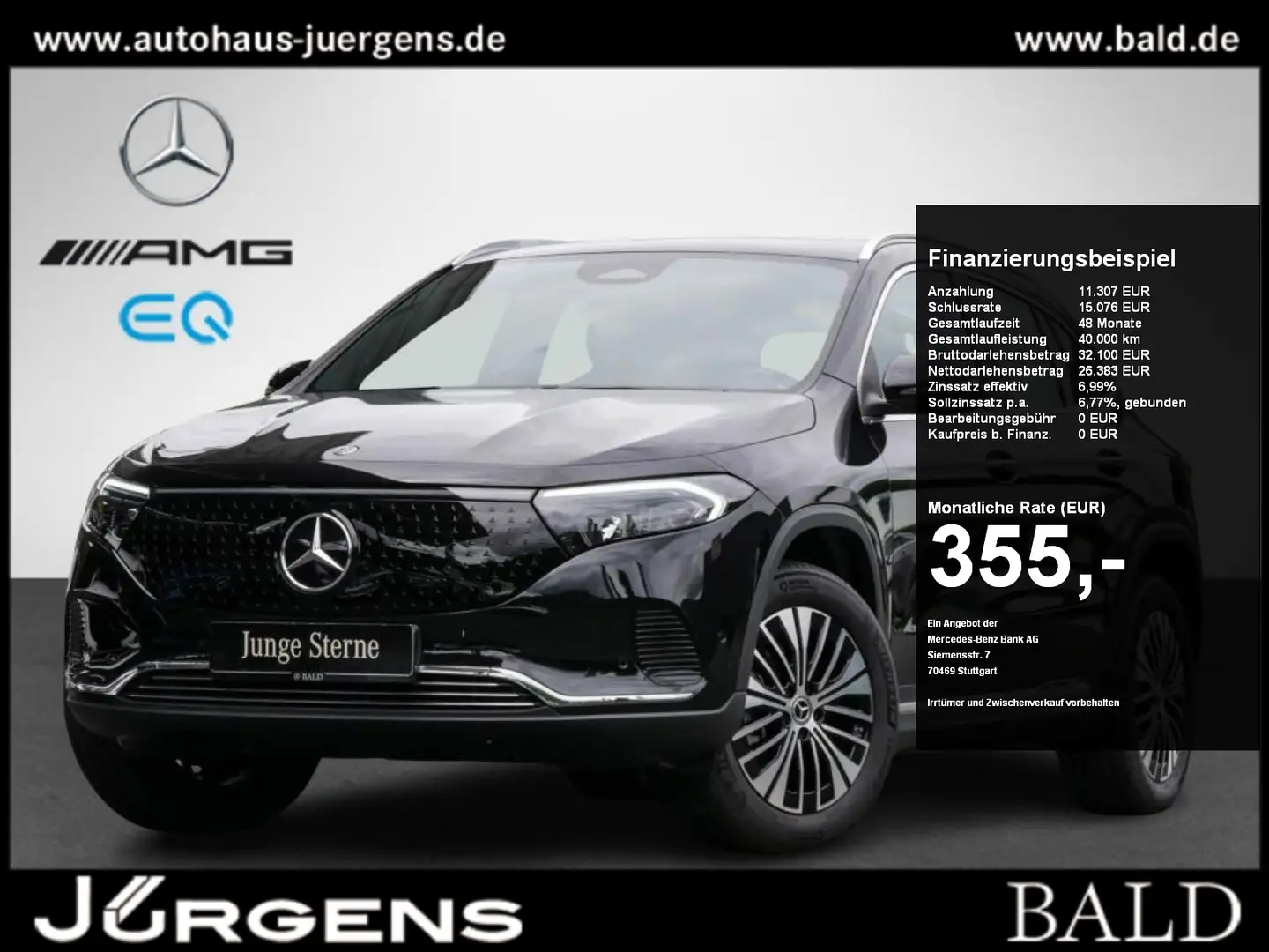 Mercedes-Benz EQA 300 4M Progressive/LED/Cam/AHK/Distr/Mopf/18 Schwarz - 1