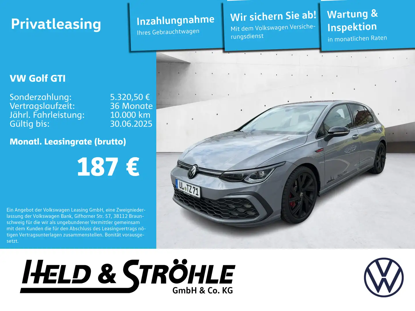 Volkswagen Golf GTI 2.0TSI DSG Black Style H/K DCC LEDER IQ Grau - 1