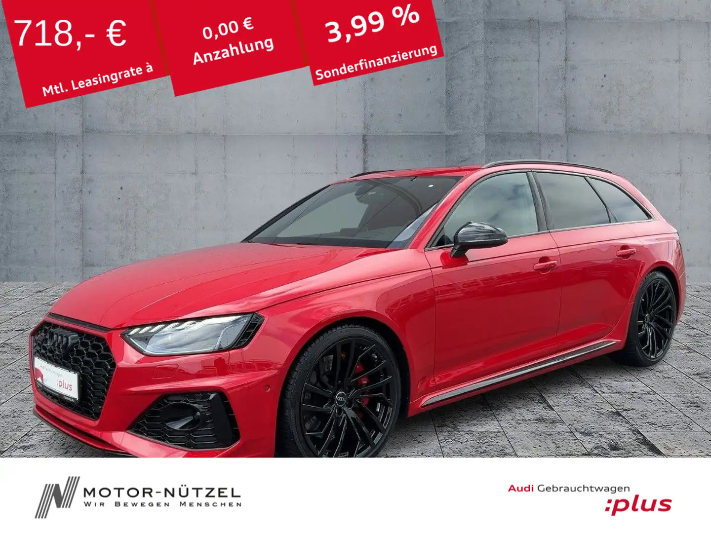Audi RS4 RS4 Avant TFSI MATRIX+NAVI+HuD+B&O+ACC+PANO+20" Rot - 1