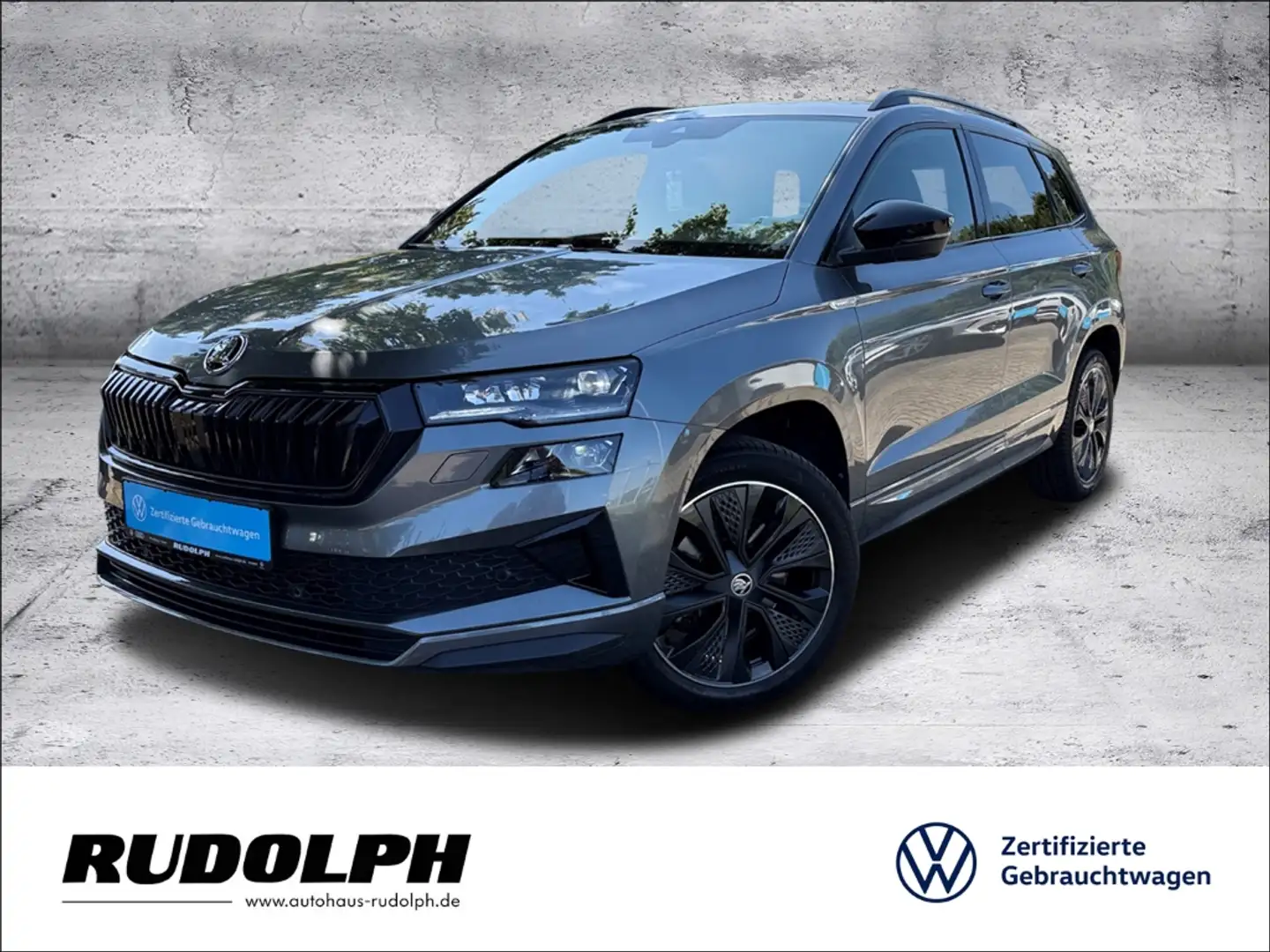 Skoda Karoq Sportline 1.5 TSI DSG LED Navi AHK ACC SHZ Fernlic Grau - 1