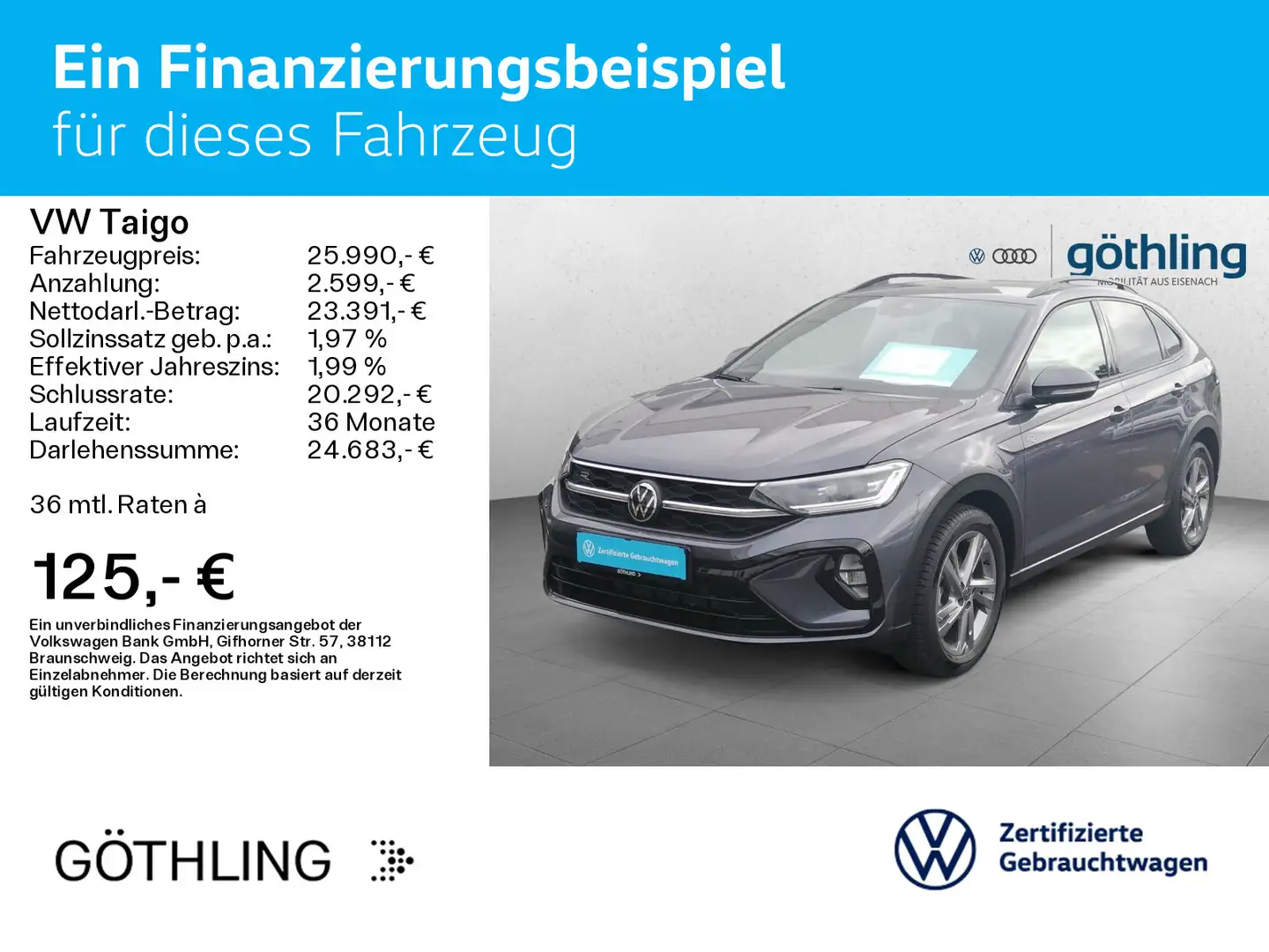 Volkswagen Taigo R-Line TSI 110KW*KAMERA*IQ-LIGHT*PDC*NAVI Gris - 2