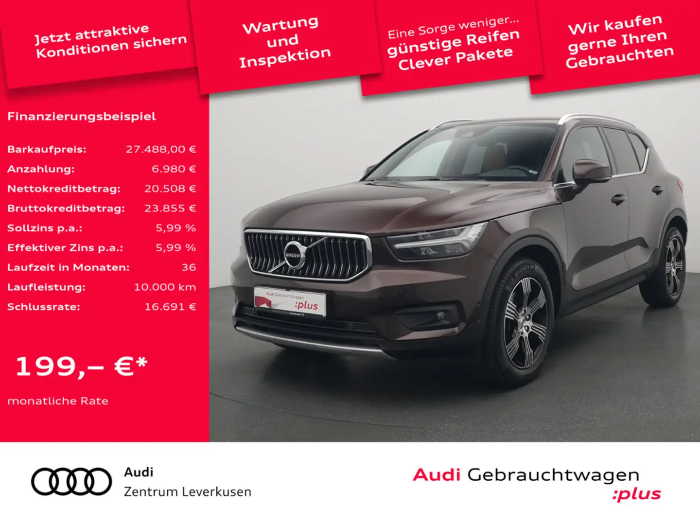 Volvo XC40 T4 Inscription NAVI KAM SHZ PDC LED AHK Braun - 1
