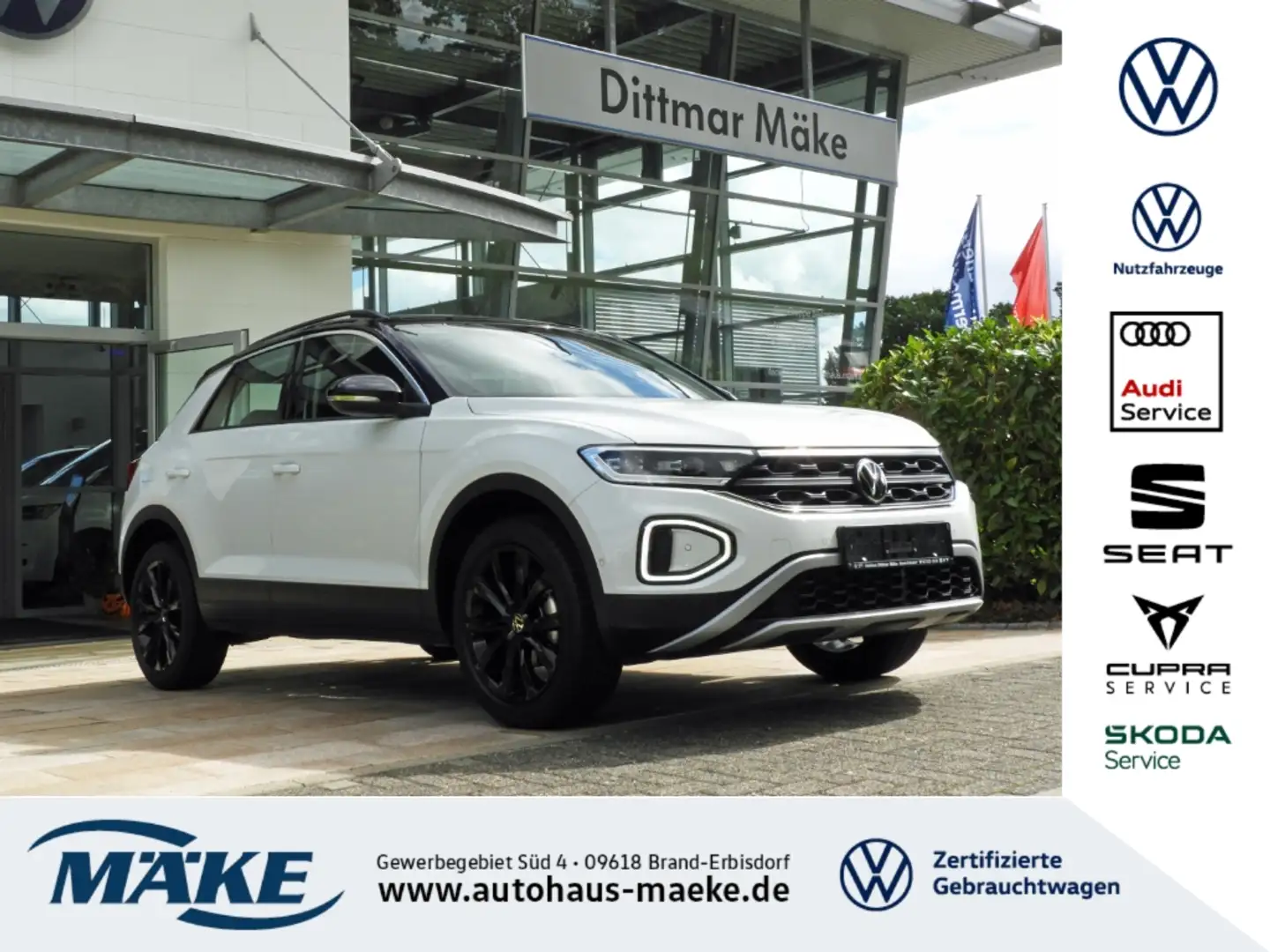 Volkswagen T-Roc Life 1.5 TSI DSG AHZV RFK LED ACC PLA ALU Weiß - 1