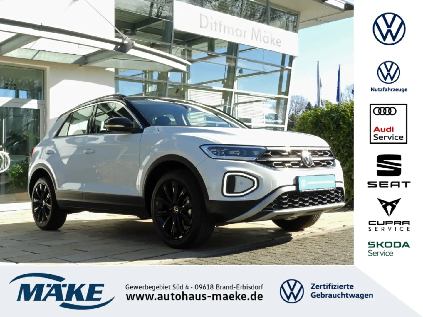 Volkswagen T-Roc Life 1.5 TSI DSG AHZV RFK LED ACC PLA ALU Wit - 1