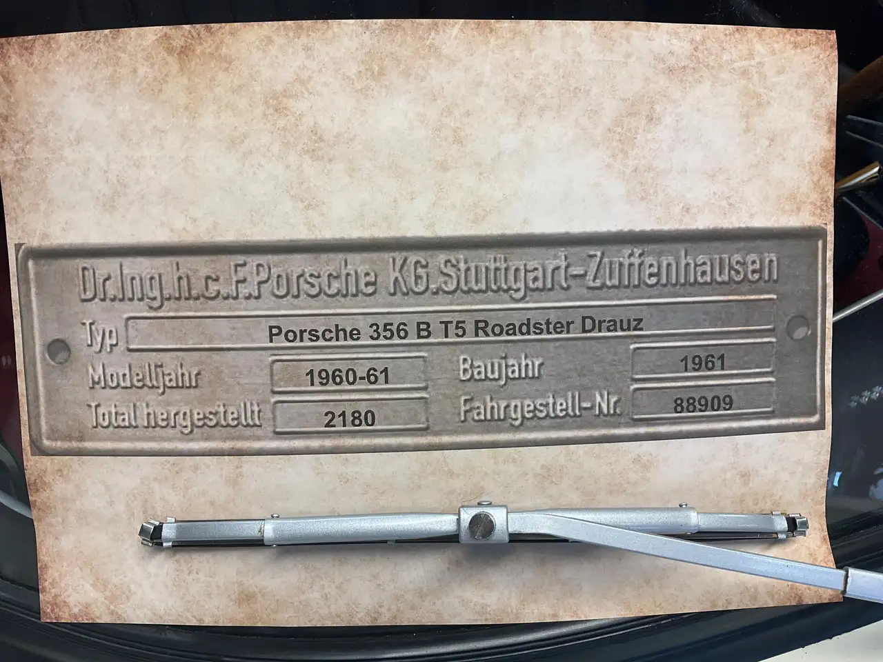 Porsche 356 B ROADSTER 1.6 Super 90 Drauz 1961 inkl. Porsche Production Specification PPS, foto 10