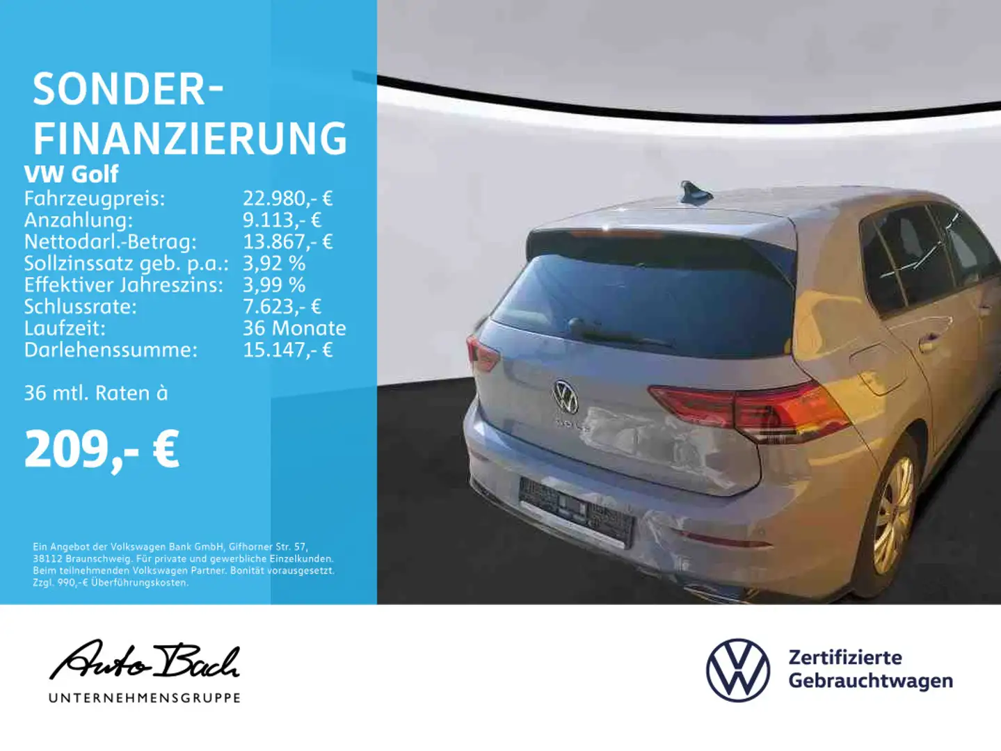 Volkswagen Golf VIII 1.5 TSI "R-Line" Navi LED Digital Cock Grijs - 2