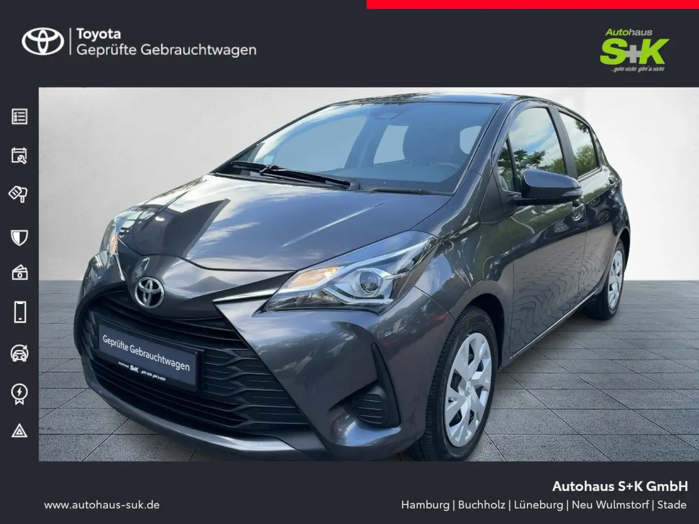 Toyota Yaris 1,0-l,Comfort+Rückfahrkamera+WKR+Navi+ Gris - 1