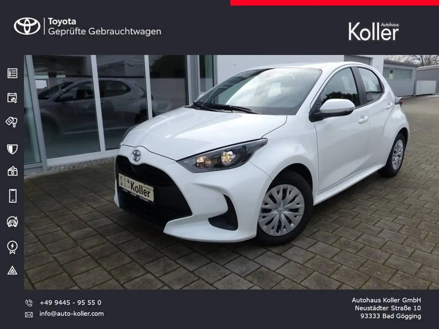 Toyota Yaris 1,0 Comfort Klima Kamera CarPlay Tempomat Weiß - 1
