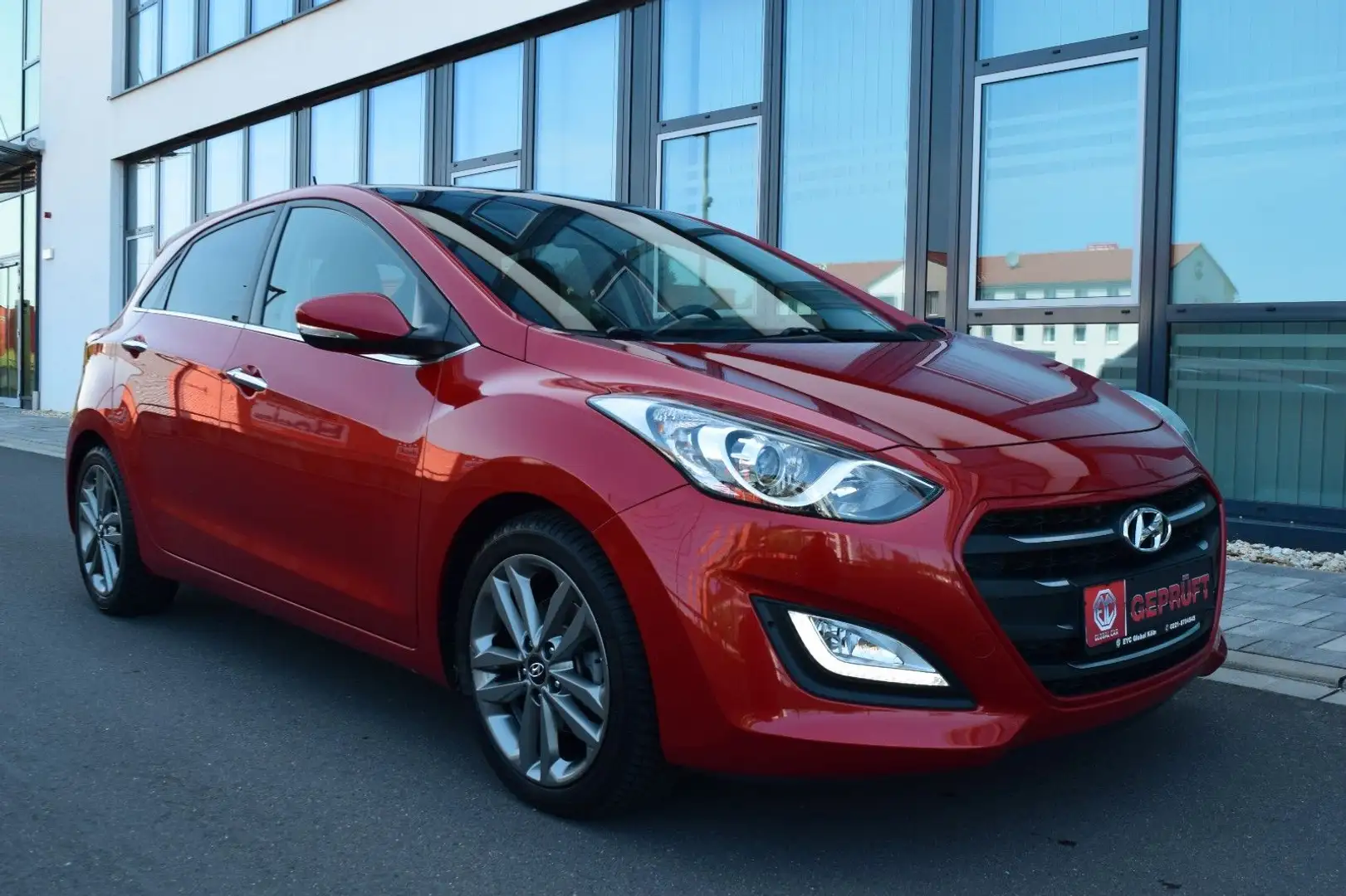 Hyundai i30 blue Premium,Automatik,SD,Pano,Teilleder Rot - 2