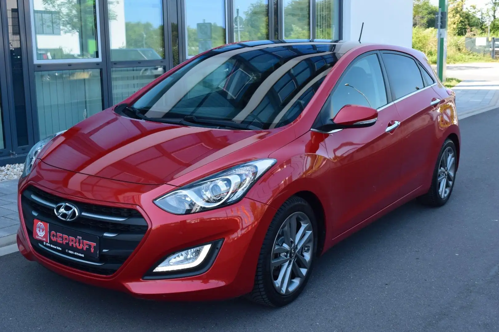Hyundai i30 blue Premium,Automatik,SD,Pano,Teilleder Rot - 1