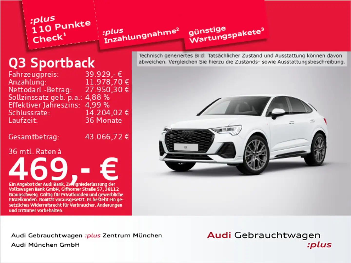 Audi Q3 40 TFSI qu. S tronic S line ACC/Vir Weiß - 1