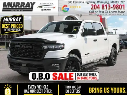 White 2025 RAM 1500 Pickup Truck Four-Wheel Drive Automatic