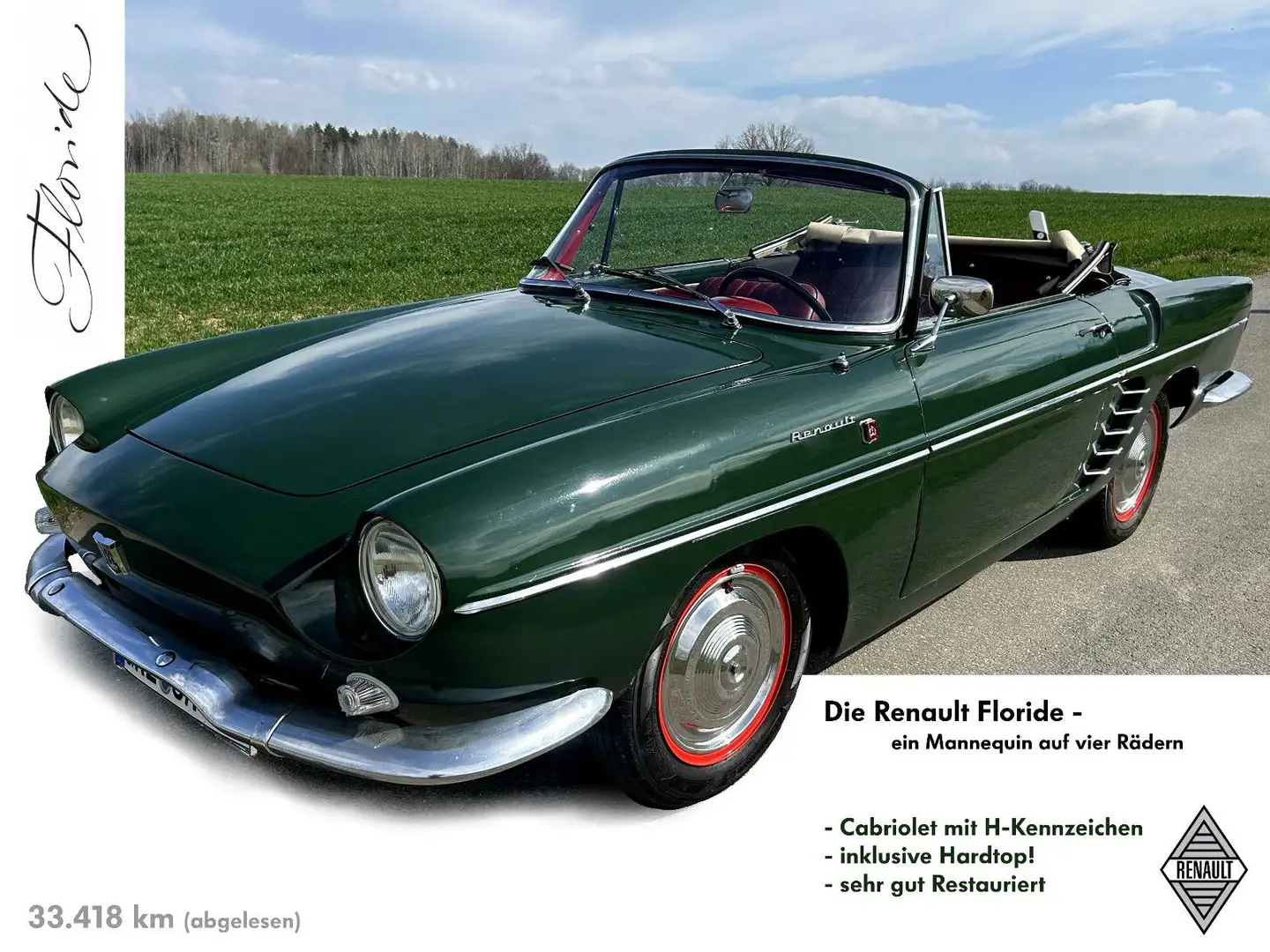 Renault R1092 Floride Cabriolet im restaurierten Zustand Verde - 1