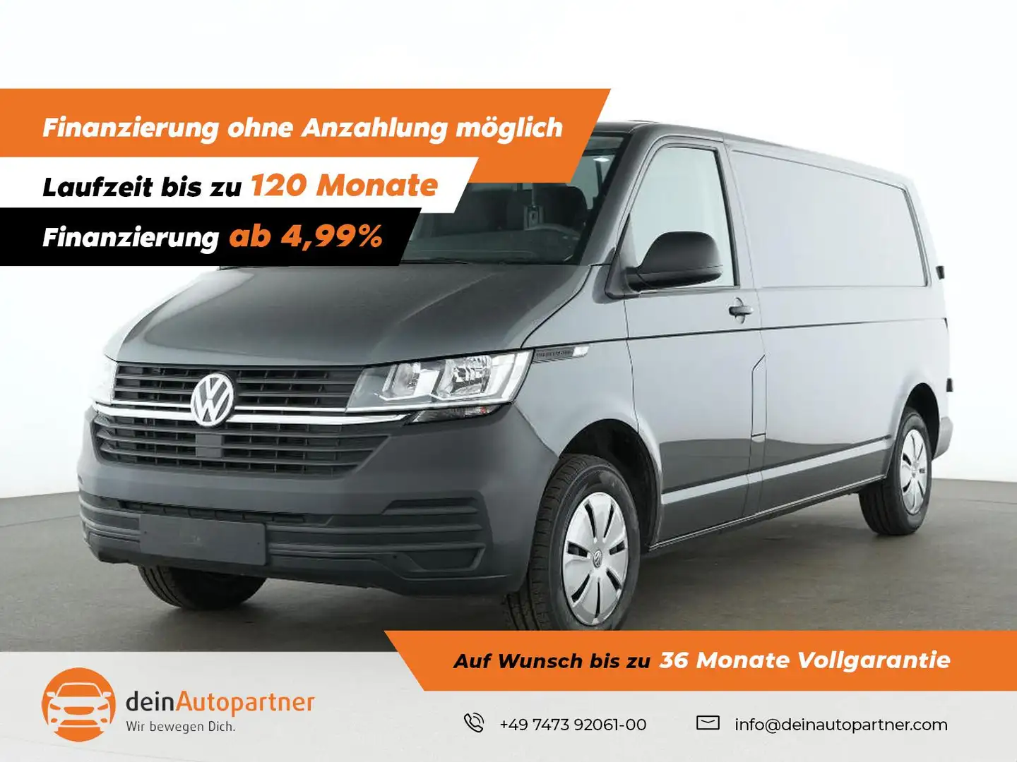 Volkswagen T6.1 Transporter Kasten lang FWD Klima/SHZ/PDC/DAB/FLÜGELTÜREN Grau - 1