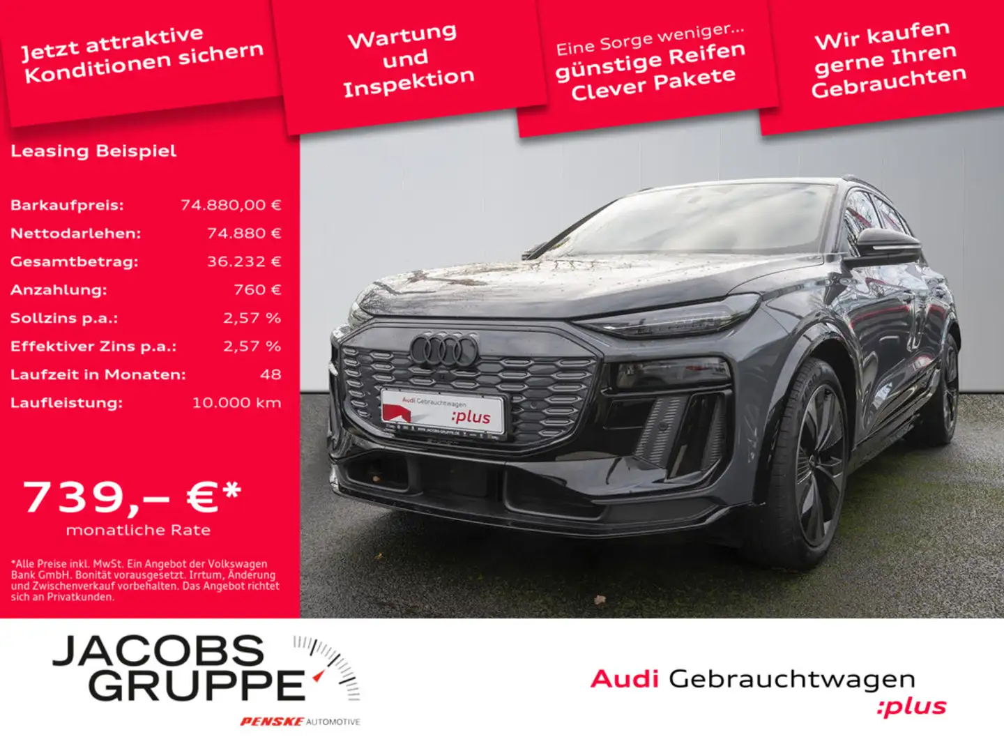 Audi Q6 e-tron 225 kW performance AHK,Navi,LED,PDC Grau - 1