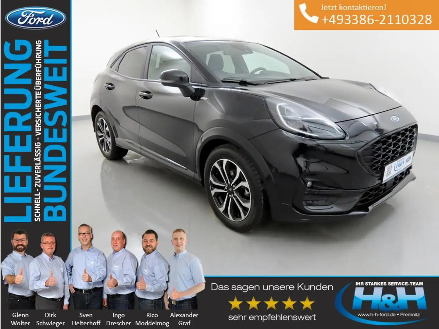 Ford Puma 1.0 M-Hybrid ST-Line AHK+Bi-LED+ACC+Totwink Schwarz - 1