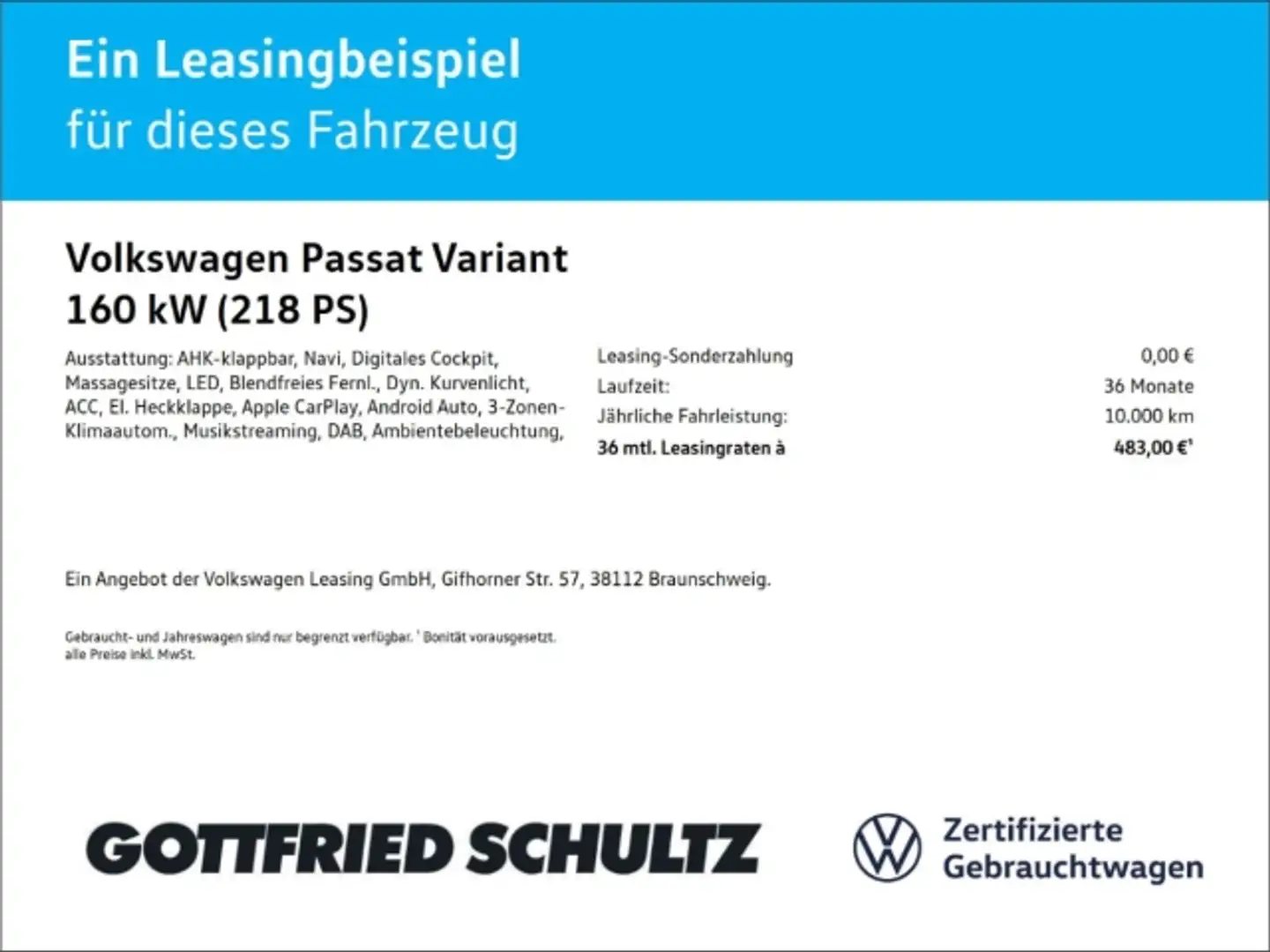 Volkswagen Passat Variant GTE CONNECT ACC EPH NAVI LED Schwarz - 2