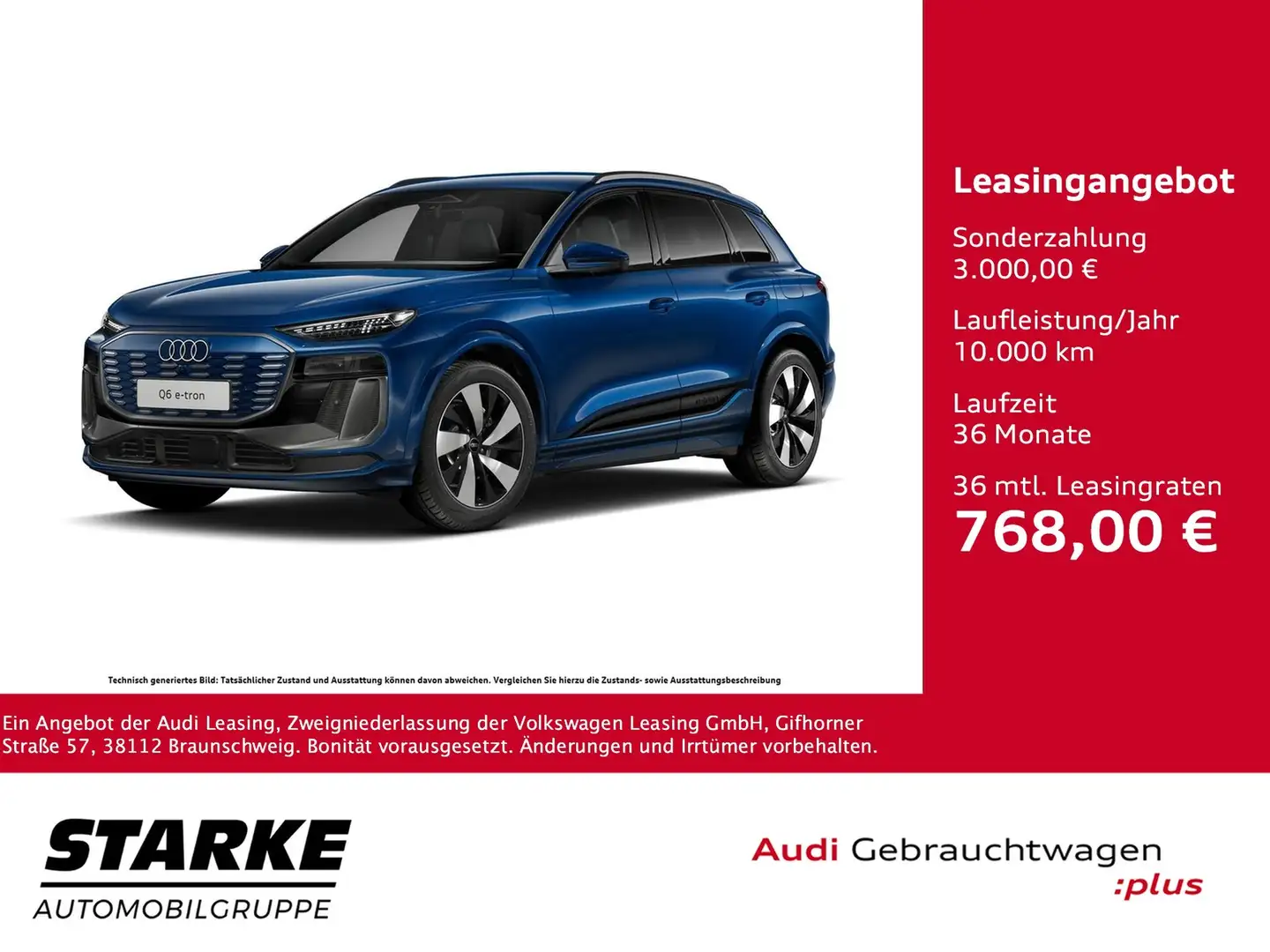 Audi Q6 e-tron quattro S line Blau - 1