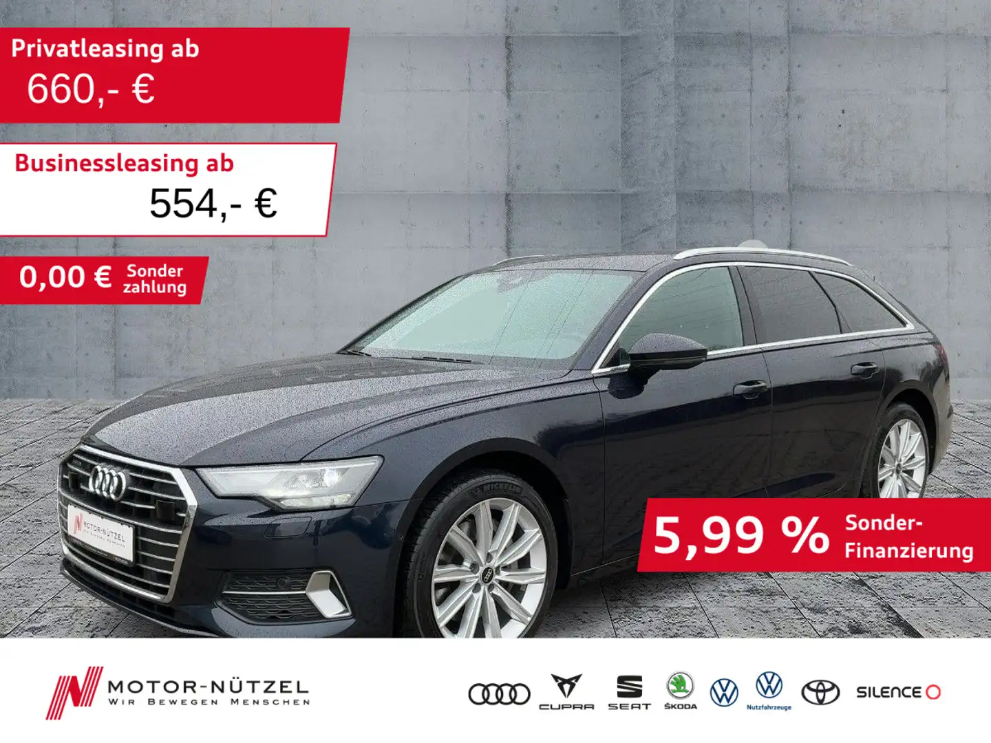Audi A6 50 TDI QU SPORT 5JG+LED+NAV+PANO+AHKVob Blau - 1