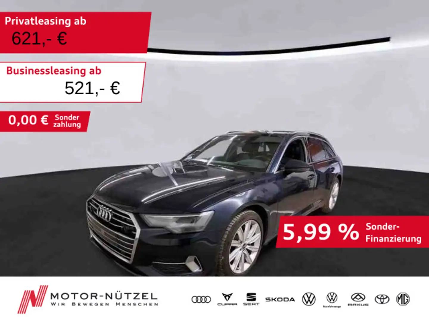 Audi A6 50 TDI QU SPORT 5JG+LED+NAV+PANO+AHKVob Bleu - 1