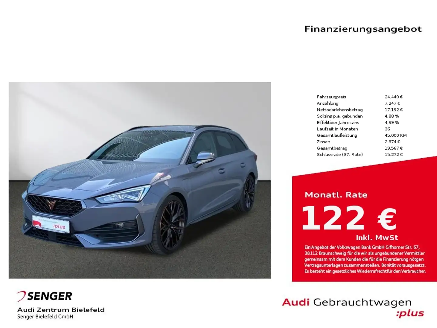 CUPRA Leon Sportstourer VZ 1.4 eHybrid CarPlay LED AHK Grijs - 1