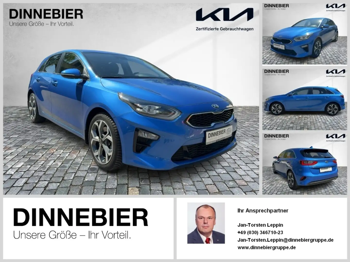 Kia Ceed / cee'd CEED 1.4T DCT7 Spirit +RFK+PDC+TWA+TECH+NAV+ Blau - 1