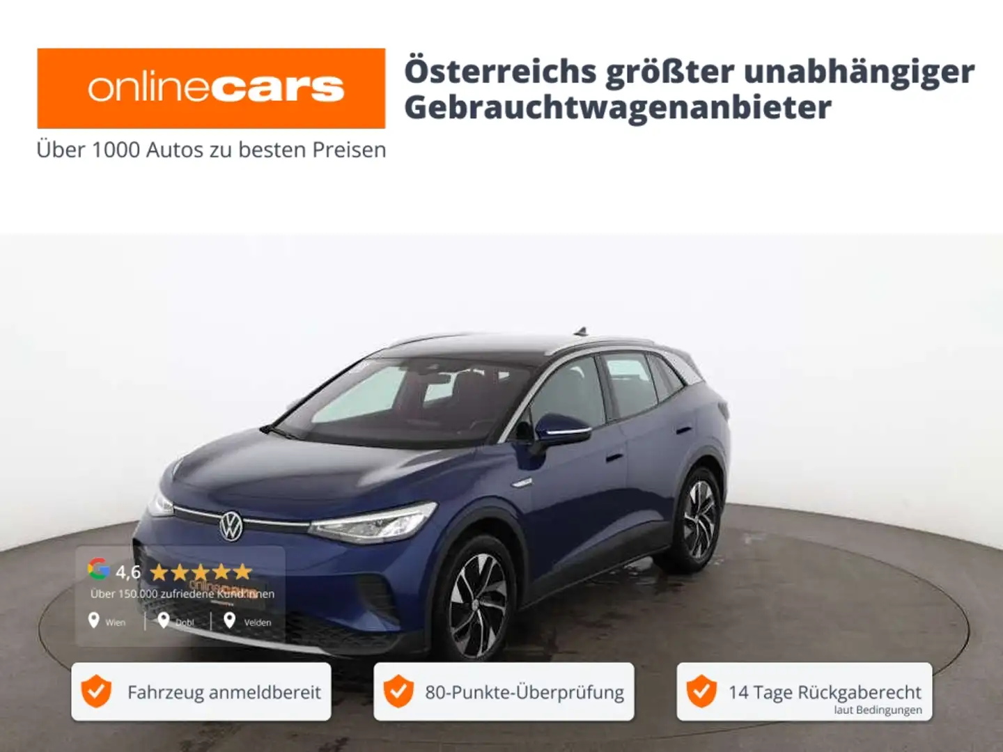 Volkswagen ID.4 Pro Life 77kWh Aut LED RADAR NAVI SITZHZG Blau - 1