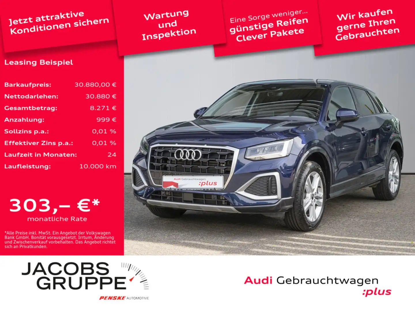 Audi Q2 35 TFSI advanced SHZ,AHK,PDC Blau - 1