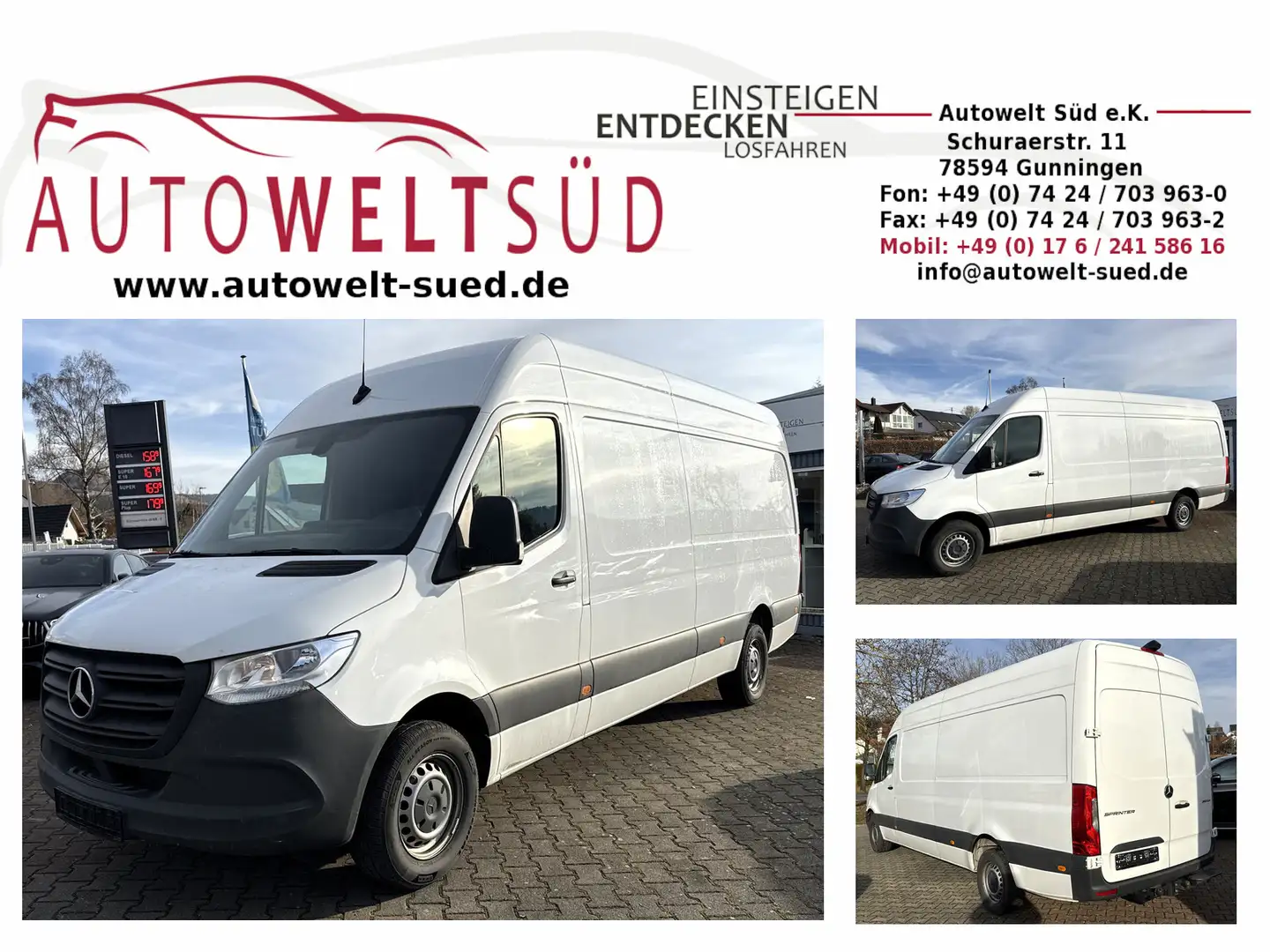 Mercedes-Benz Sprinter 319 CDI AHK 3,5t Klima RCam L3H2 DAB AppleCar Weiß - 1