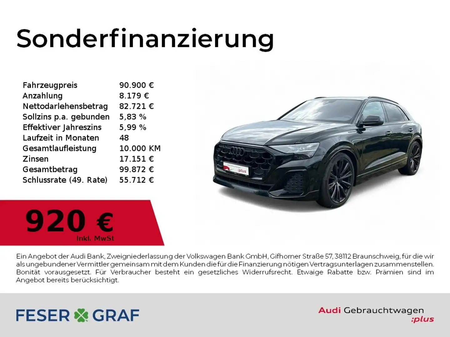 Audi Q8 50 TDI quattro tiptronic Dynamiklenk./AirSusp./Mat Schwarz - 1