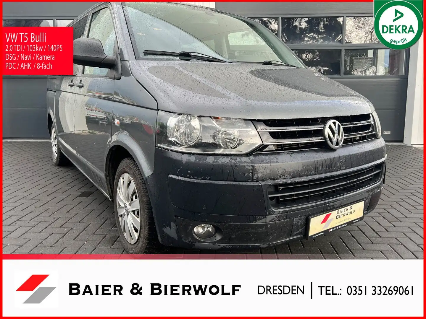 Volkswagen T5 Transporter 9 Sitzer Klima PDC AHK Kamera Gris - 1