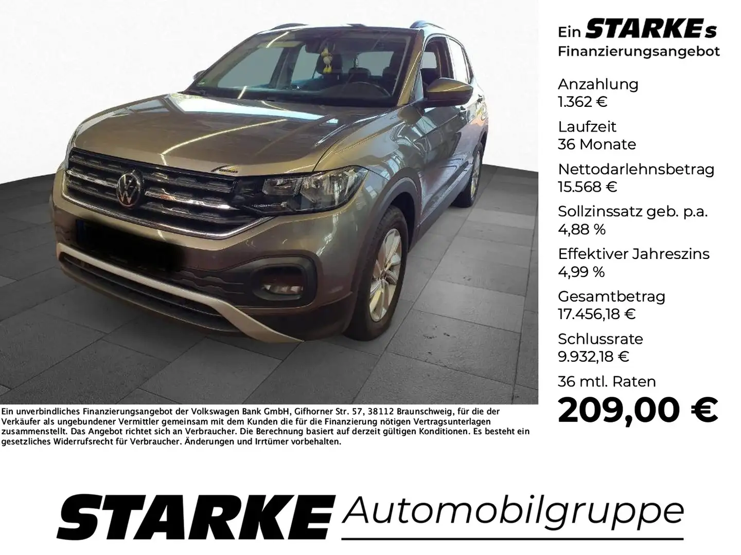 Volkswagen T-Cross 1.0 l TSI Life Gris - 1